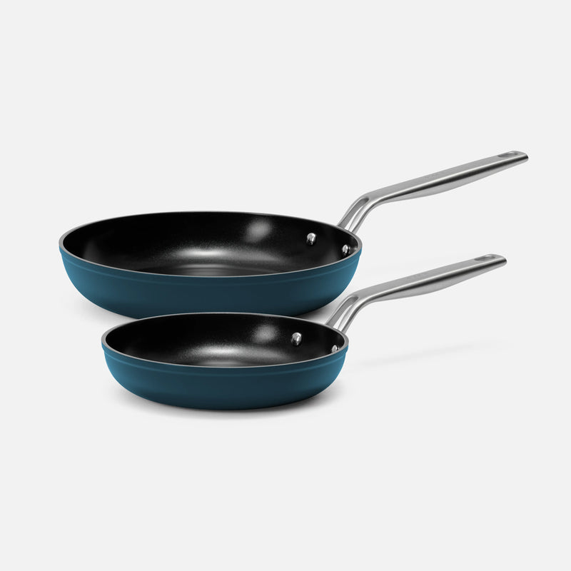 Sada pánví Meda 4.0, ø 20 cm + ø 26 cm, 2 díly - Nepřilnavé pánve s keramickým povrchem, modré