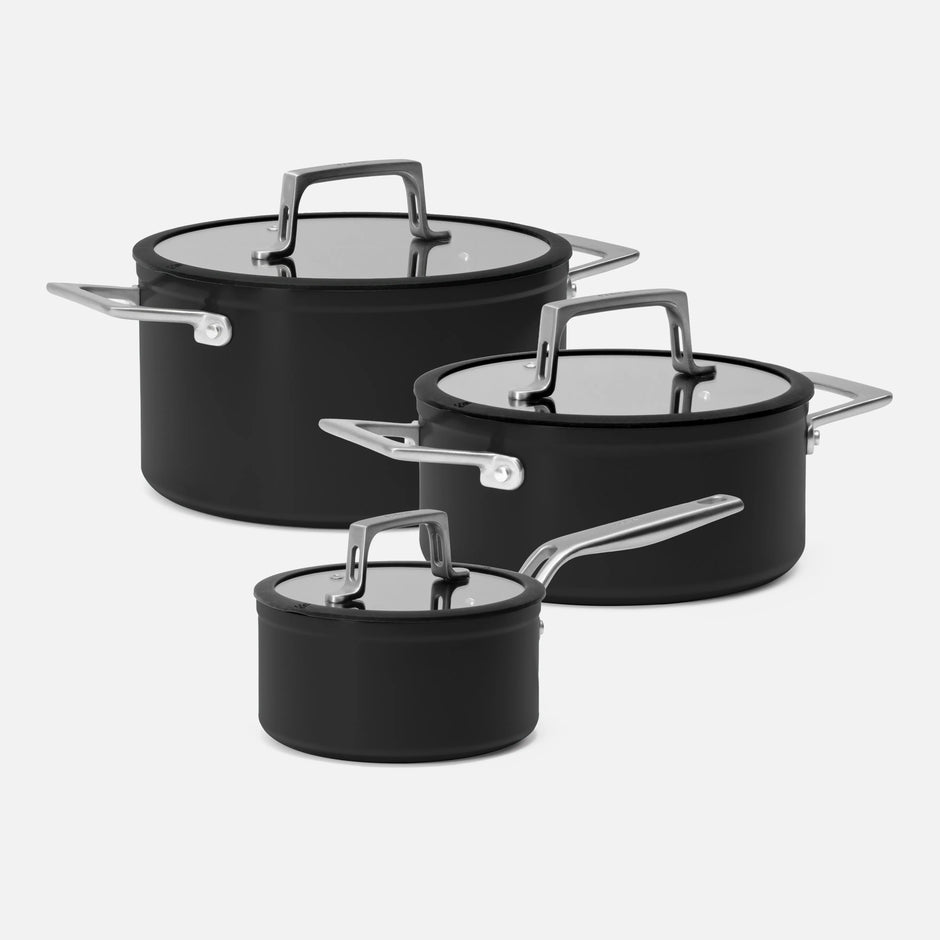 Sada hrnců Meda 4.0, 6 dílů - Nepřilnavé nádobí s keramickým povrchem, černé