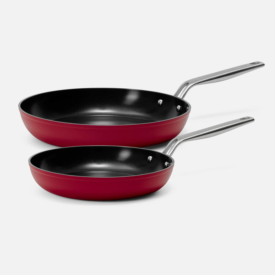 Sada pánví Meda 4.0, 2 díly - Nepřilnavé pánve s keramickým povrchem, vínové