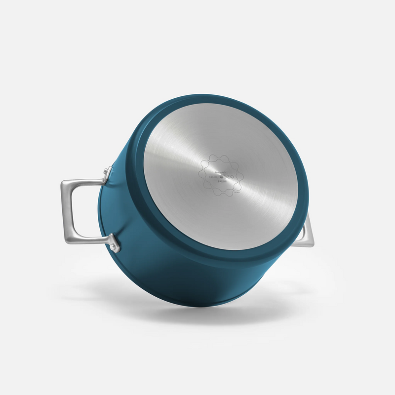 Hrnec Meda 4.0, ø 24 cm (5,5 l) - Nepřilnavý hrnec s keramickým povrchem s poklicí, modrý