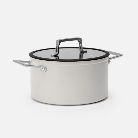 Hrnec Meda 4.0, ø 24 cm (5,5 l) - Nepřilnavý hrnec s keramickým povrchem s poklicí, šedý