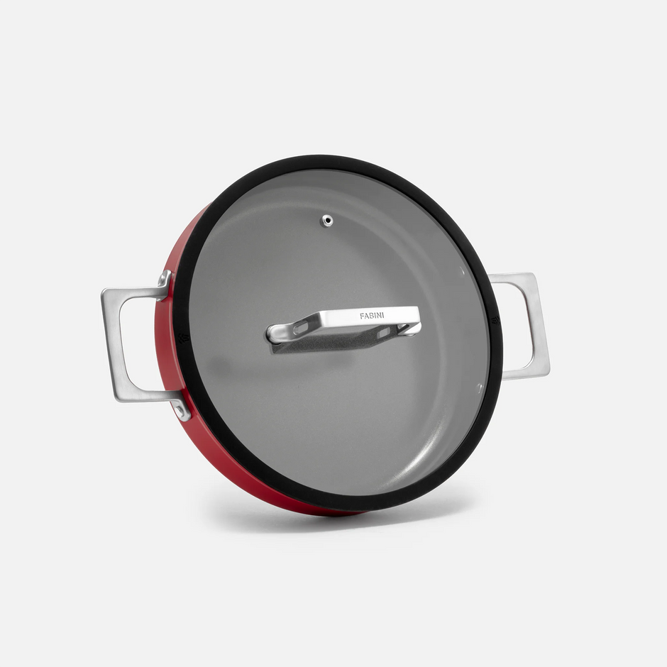 Tegame pánev Meda 4.0, ø 28 cm - Nepřilnavá pánev s keramickým povrchem s poklicí, vínová