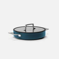 Tegame pánev Meda 4.0, ø 28 cm - Nepřilnavá pánev s keramickým povrchem s poklicí, modrá