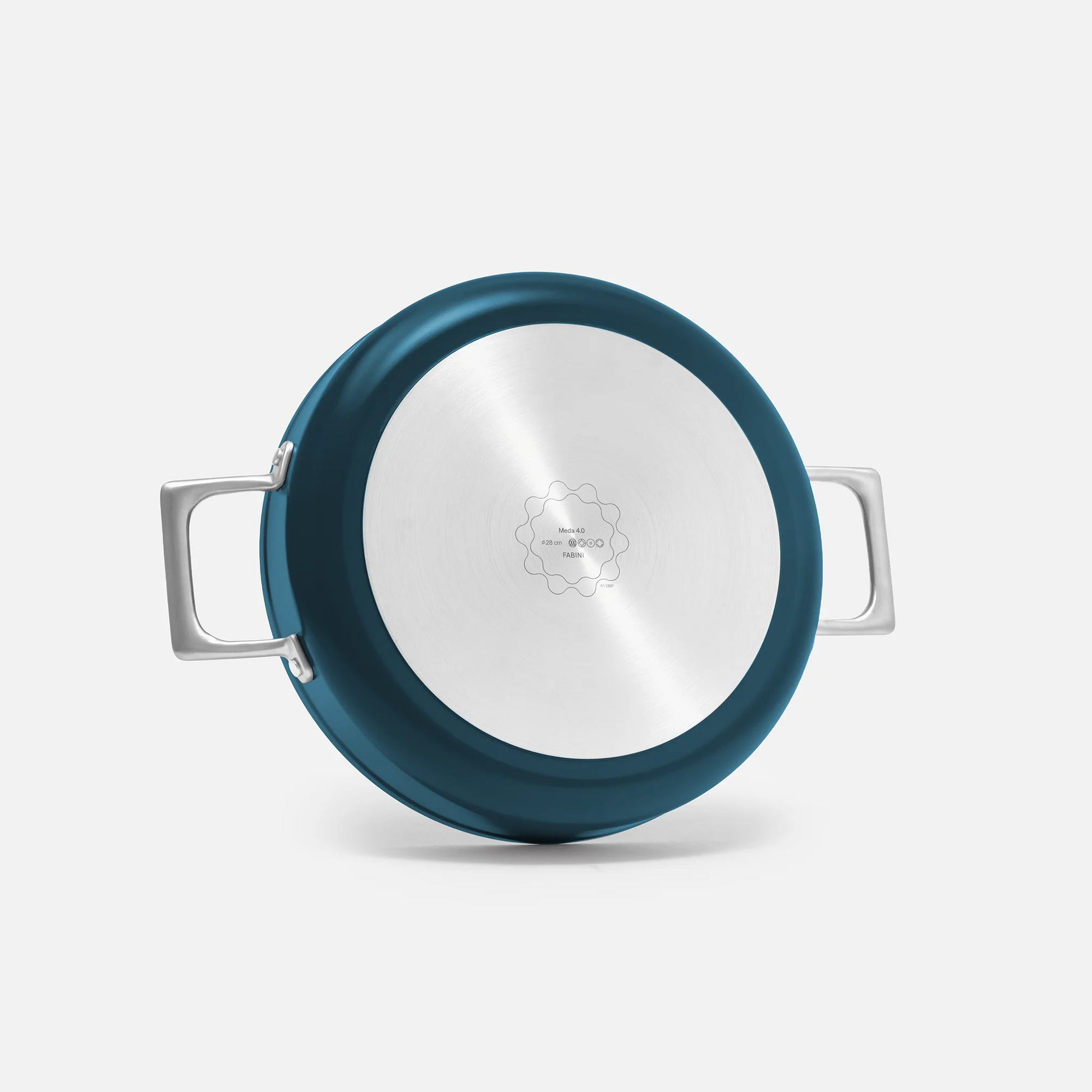 Tegame pánev Meda 4.0, ø 28 cm - Nepřilnavá pánev s keramickým povrchem s poklicí, modrá