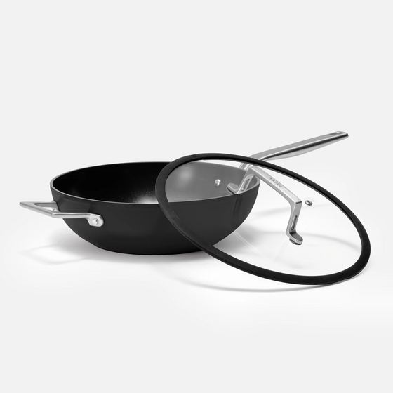 Wok pánev Meda 4.0, ø 28 cm - Nepřilnavá pánev s keramickým povrchem s poklicí, černá