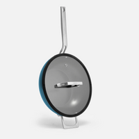 Wok pánev Meda 4.0, ø 28 cm - Nepřilnavá pánev s keramickým povrchem s poklicí, modrá