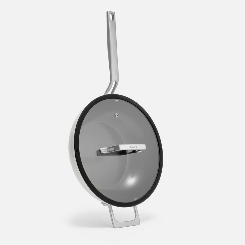 Wok pánev Meda 4.0, ø 28 cm - Nepřilnavá pánev s keramickým povrchem s poklicí, šedá