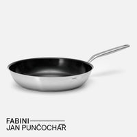 Pánev FABINI & Punčochář, ø 30 cm - Nepřilnavá nerezová beznýtová pánev z jednovrstvé nerezové oceli s nepřilnavým keramickým povrchem bez poklice