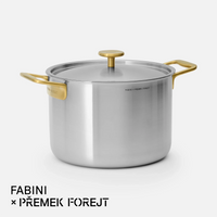 Hrnec FABINI & Forejt, ø 24 cm (7 l) - Nerezový beznýtový hrnec z vícevrstvé nerezové oceli s poklicí