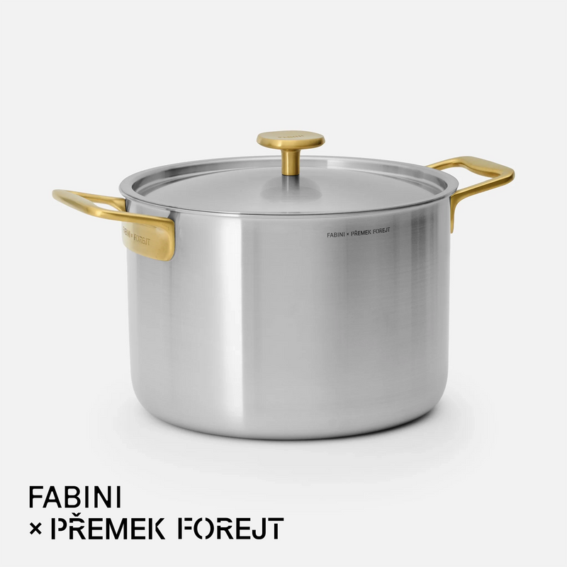 Hrnec FABINI & Forejt, ø 24 cm (7 l) - Nerezový beznýtový hrnec z vícevrstvé nerezové oceli s poklicí