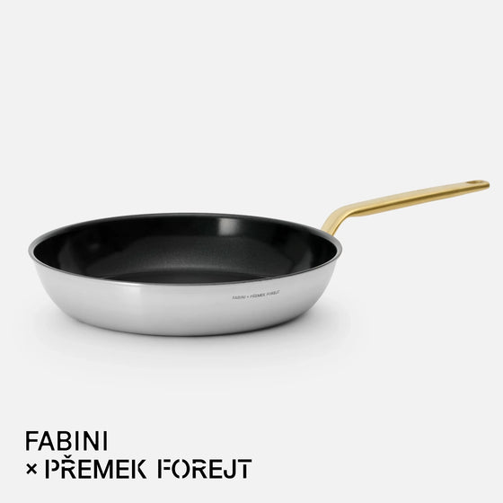 Pánev FABINI & Forejt, ø 30 cm - Nepřilnavá nerezová beznýtová pánev z vícevrstvé nerezové oceli s nepřilnavým keramickým povrchem bez poklice