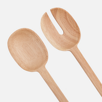 Sada příboru na salát Arba - Dřevěná sada příboru z kaučukovníku