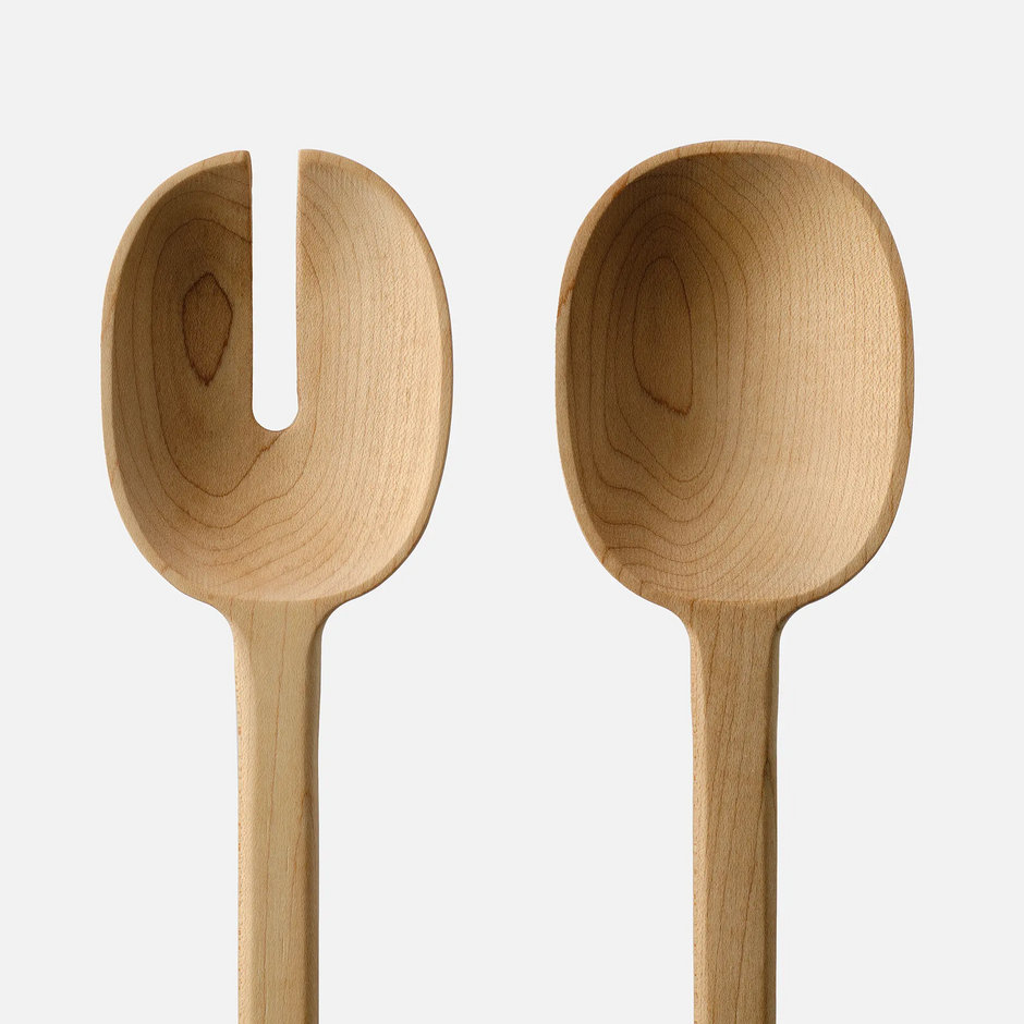 Příbory na salát Arba - Dřevěná sada příborů z javoru