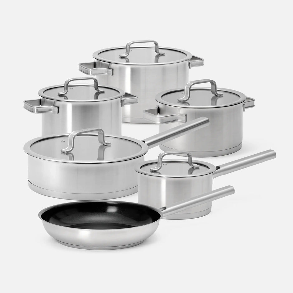 Sada hrnců a pánví Core Standard, 11 dílů - Nerezové beznýtové nádobí z jednovrstvé nerezové oceli