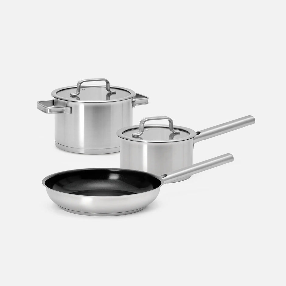 Sada hrnců a pánve Core Standard, 5 dílů - Nerezové beznýtové nádobí z jednovrstvé nerezové oceli