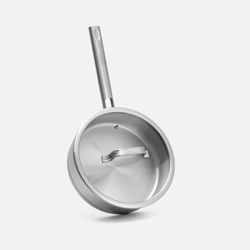 Hluboká pánev Core Standard, ø 24 cm (2,5 l) - Nerezová beznýtová pánev z jednovrstvé nerezové oceli s poklicí