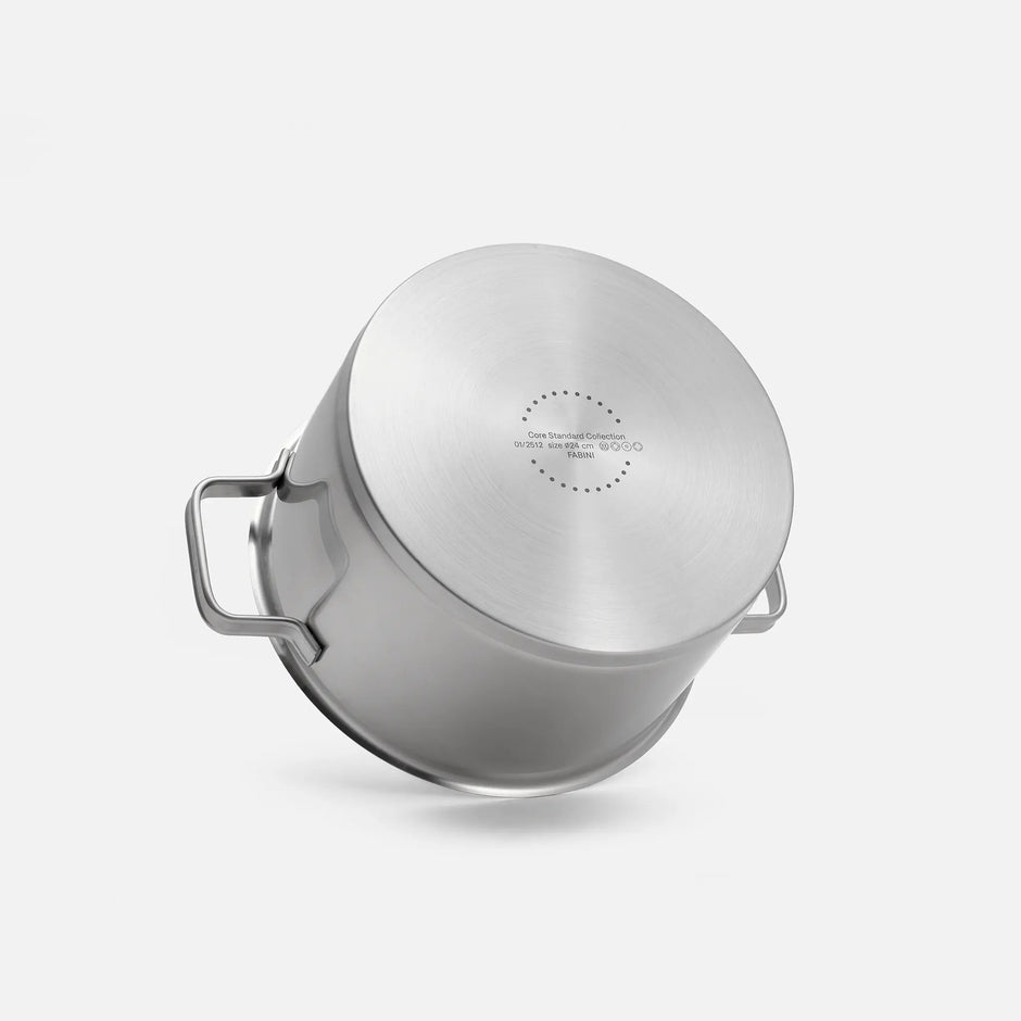 Hrnec Core Standard, ø 24 cm (5,5 l) - Nerezový beznýtový hrnec z jednovrstvé nerezové oceli s poklicí