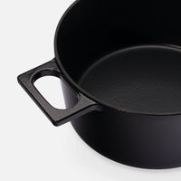 Kastrol Mattia 3.0 Standard, ø 26 cm (5,5 l) - Smaltovaný litinový kastrol s poklicí, lesklý černý