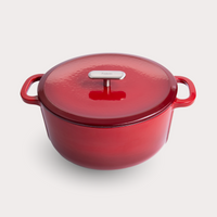 Smaltovaný litinový kastrol s poklicí Ø 26 cm (6 l), červený