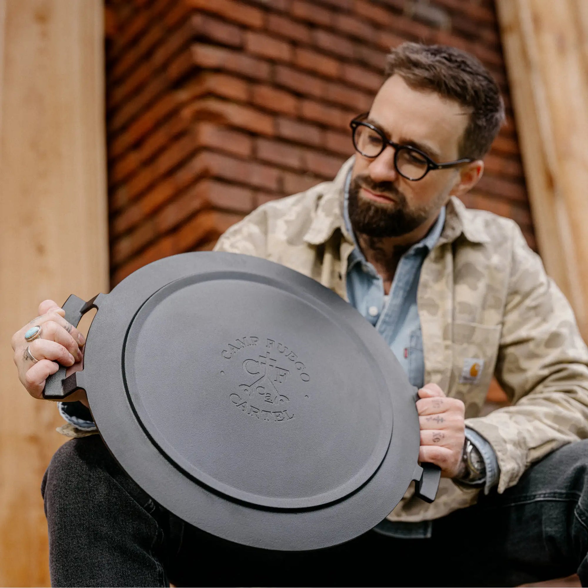 Sada na oheň FABINI & FUEGO, ø 41 cm, 6 dílů - Litinový tál, ocelový rošt a skruž