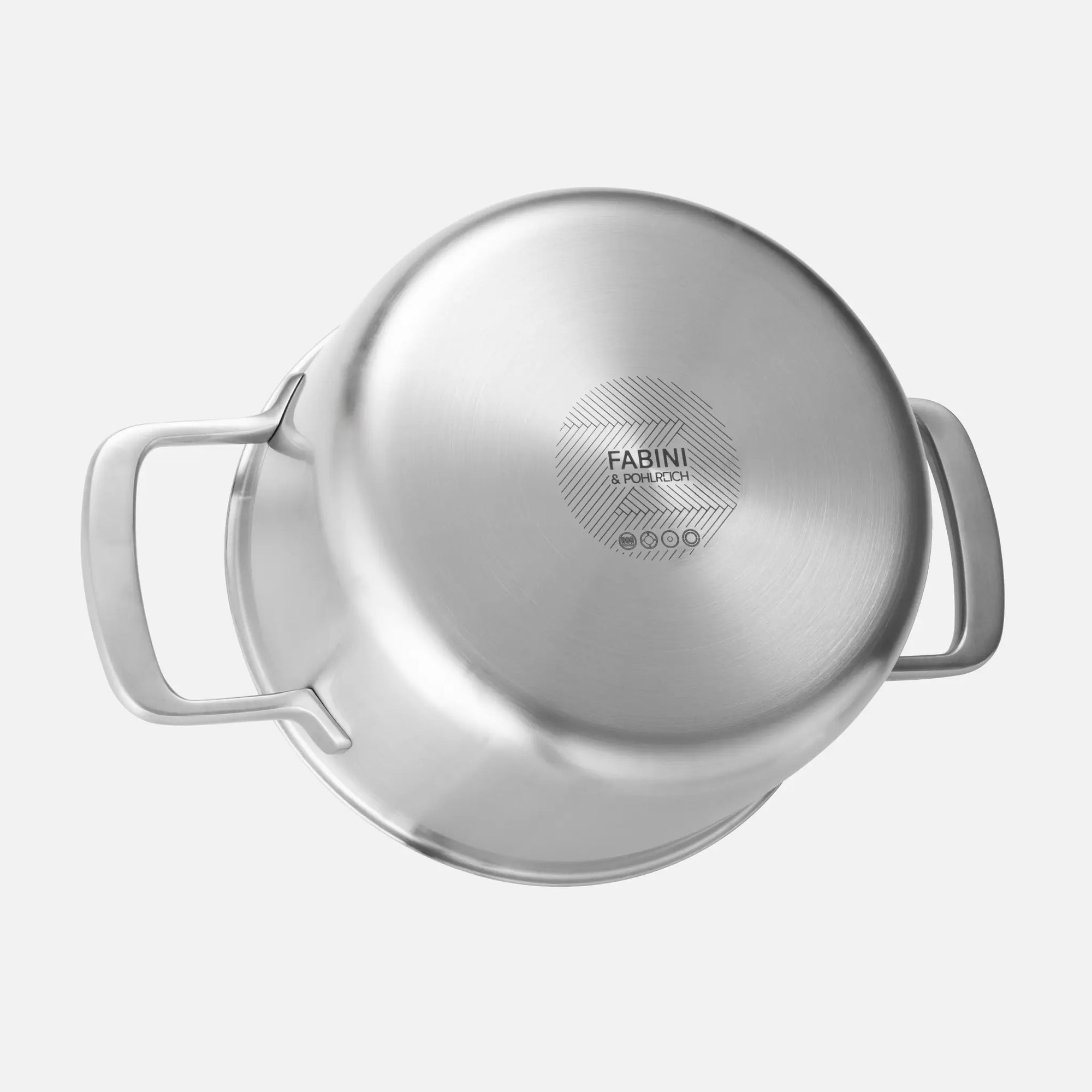 Hrnec FABINI & Pohlreich, ø 20 cm (3 l) - Nerezový beznýtový hrnec z pětivrstvé nerezové oceli s poklicí