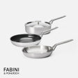 Sada pánví FABINI & Pohlreich 2.0, ø 24 cm + ø 26 cm, 4 díly - Nerezové beznýtové pánve z vícevrstvé nerezové oceli