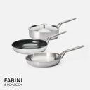 Sada pánví FABINI & Pohlreich 2.0, ø 24 cm + ø 26 cm, 4 díly - Nerezové beznýtové pánve z vícevrstvé nerezové oceli