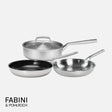 Sada pánví FABINI & Pohlreich, ø 24 cm + ø 26 cm, 4 díly - Nerezové beznýtové pánve z pětivrstvé nerezové oceli