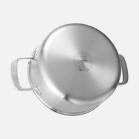 Nízký kastrol FABINI & Pohlreich, ø 24 cm (4 l) - Nerezový beznýtový kastrol z pětivrstvé nerezové oceli s poklicí