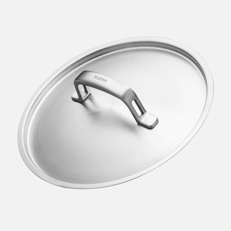Nízký kastrol FABINI & Pohlreich, ø 24 cm (4 l) - Nerezový beznýtový kastrol z pětivrstvé nerezové oceli s poklicí