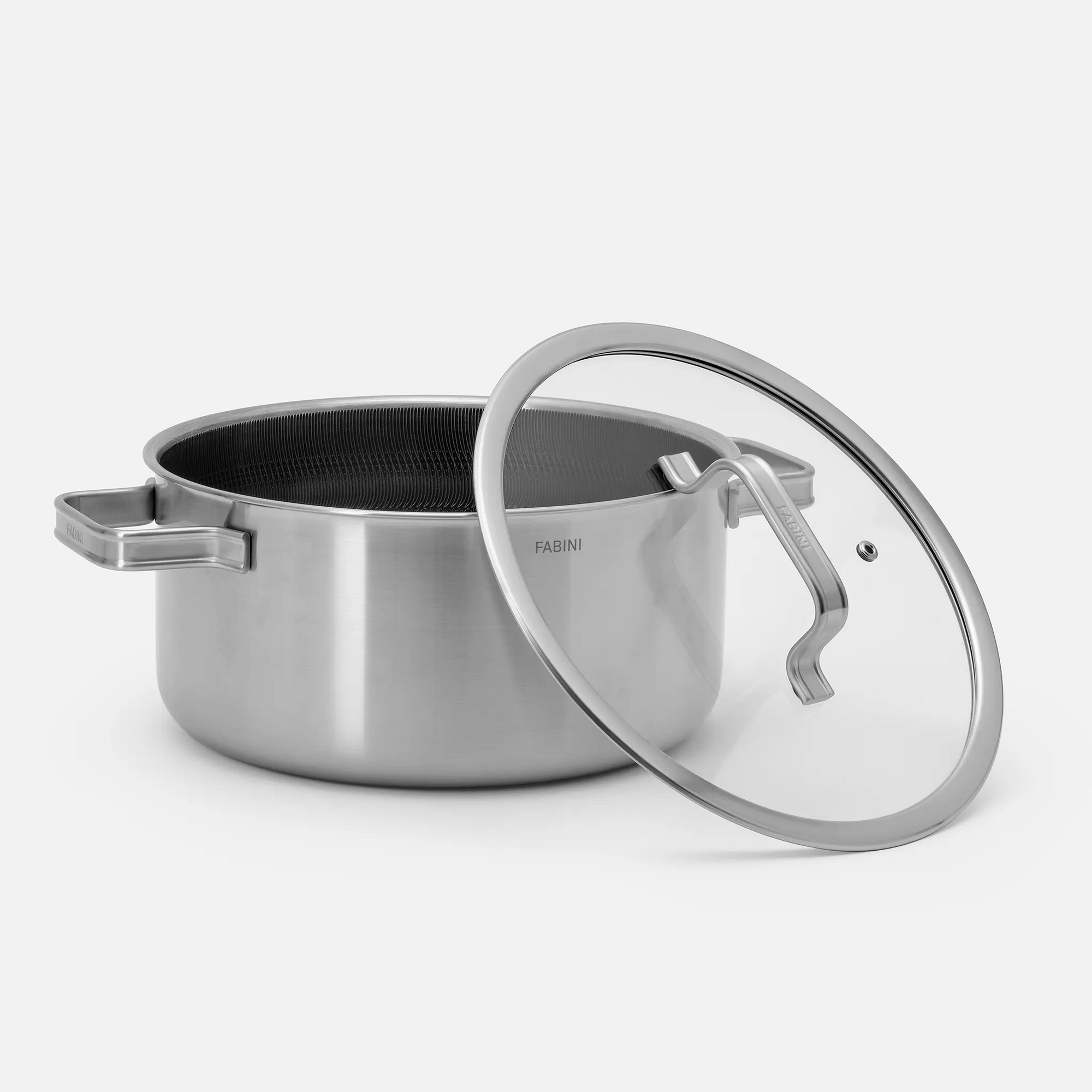 Hrnec Hybrid, ø 24 cm (4 l) - Nerezový beznýtový hrnec s keramickým hybridním povrchem z vícevrstvé nerezové oceli s poklicí