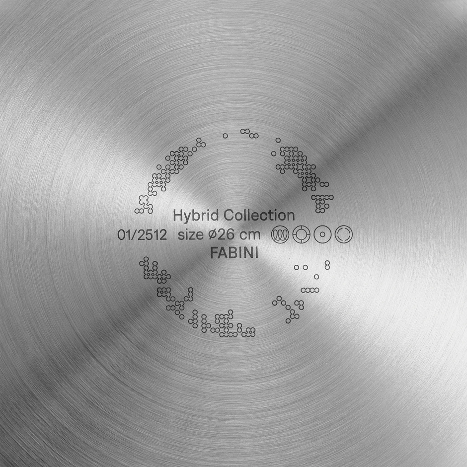 Sada pánví Hybrid, 2 díly - Nerezové beznýtové pánve s keramickým hybridním povrchem z vícevrstvé nerezové oceli bez poklic