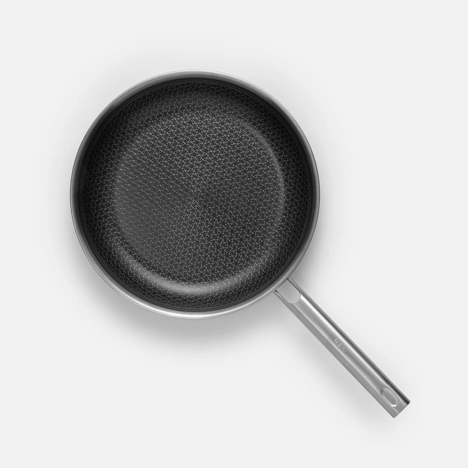 Sada pánví Hybrid, 2 díly - Nerezové beznýtové pánve s keramickým hybridním povrchem z vícevrstvé nerezové oceli bez poklic