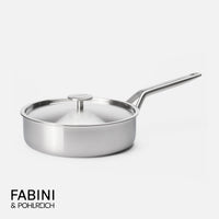 Hluboká pánev FABINI & Pohlreich 2.0, ø 24 cm (2,5 l) - Nerezová beznýtová hluboká pánev z vícevrstvé nerezové oceli s poklicí