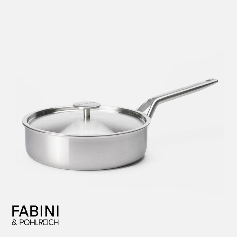 Hluboká pánev FABINI & Pohlreich 2.0, ø 24 cm (2,5 l) - Nerezová beznýtová hluboká pánev z vícevrstvé nerezové oceli s poklicí