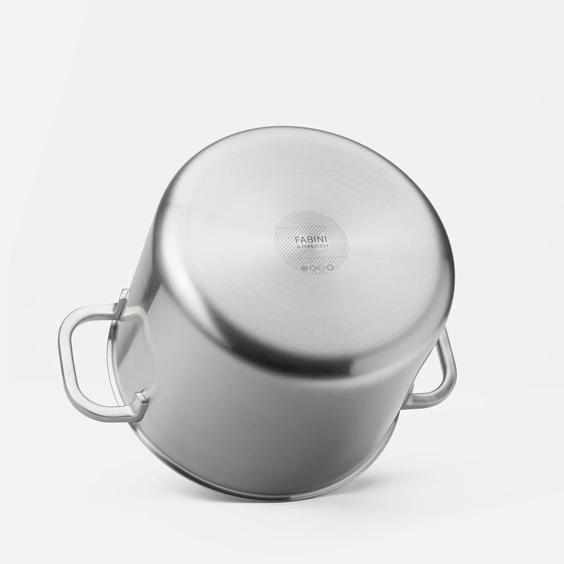Hrnec FABINI & Pohlreich 2.0, ø 24 cm (8 l) - Nerezový beznýtový hrnec z vícevrstvé nerezové oceli s poklicí