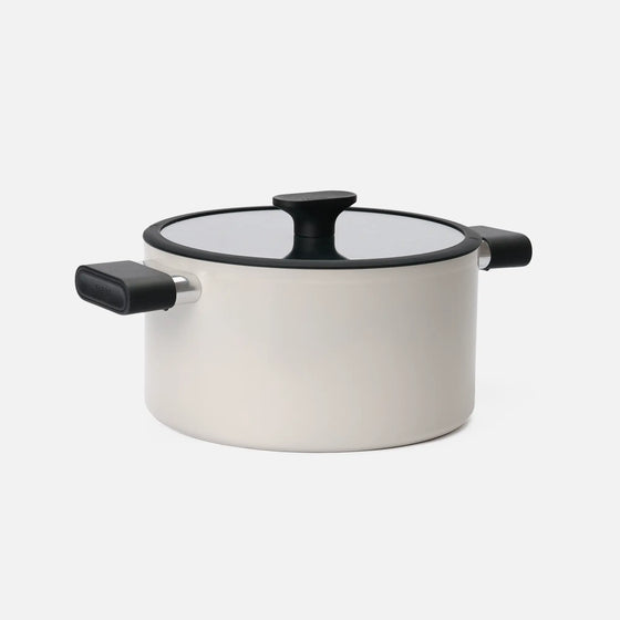 Kastrol Meda 5.0 Economy, ø 24 cm (5,4 l) - Nepřilnavý hrnec s keramickým povrchem s poklicí, krémový