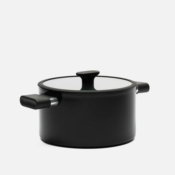 Kastrol Meda 5.0 Economy, ø 24 cm (5,4 l) - Nepřilnavý hrnec s keramickým povrchem s poklicí, černý