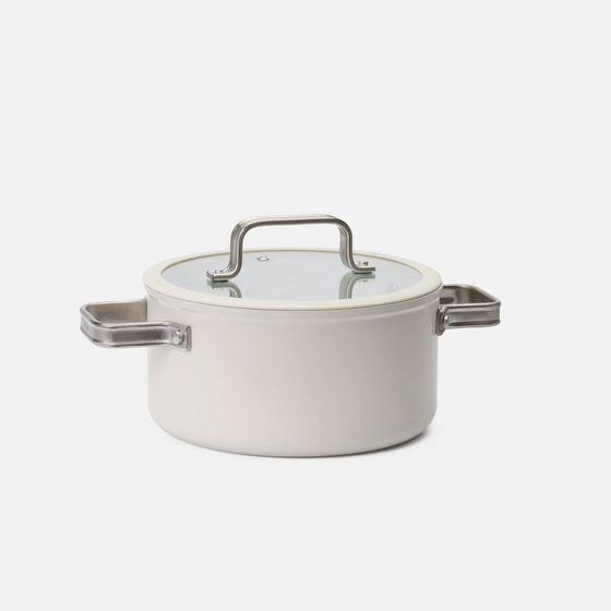 Hrnec Meda 5.0 Standard, ø 20 cm (2,6 l) - Nepřilnavý hrnec s keramickým povrchem s poklicí, krémový