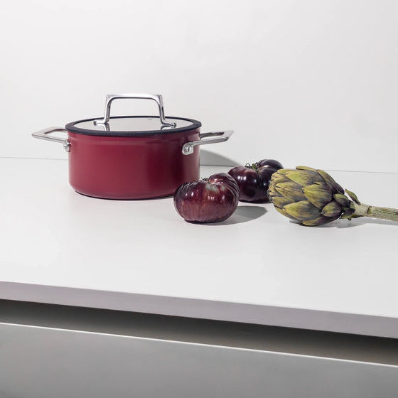 Hrnec Meda 4.0, ø 24 cm (5,5 l) - Nepřilnavý hrnec s keramickým povrchem s poklicí, vínový