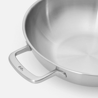 Wok pánev Lucca 3.0, ø 30 cm - Nerezová beznýtová pánev z vícevrstvé nerezové oceli s poklicí