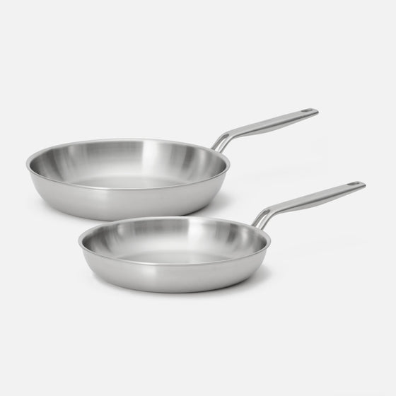 Sada pánví Lucca 4.0 Pro, 2 díly - Nerezové beznýtové pánve z vícevrstvé nerezové oceli