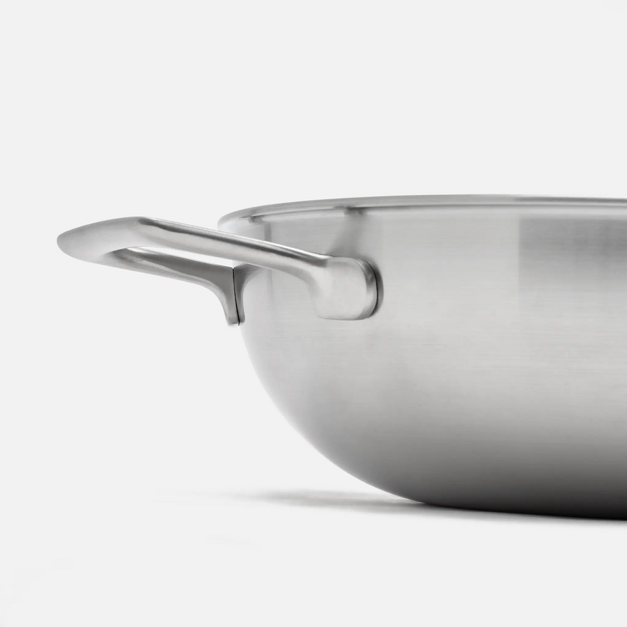 Wok pánev Lucca 4.0 Pro, ø 30 cm - Nerezová beznýtová pánev z vícevrstvé nerezové oceli s poklicí