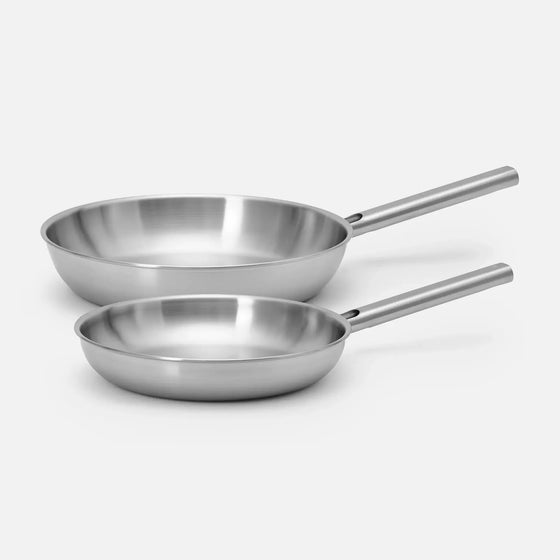 Sada pánví Lucca 4.0 Standard, 2 díly - Nerezové beznýtové pánve z vícevrstvé nerezové oceli