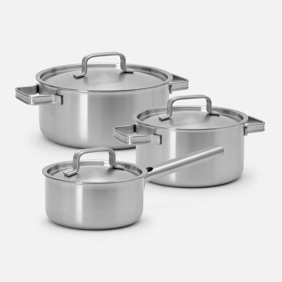 Sada hrnců Lucca 4.0 Standard, 6 dílů - Nerezové beznýtové nádobí z vícevrstvé nerezové oceli