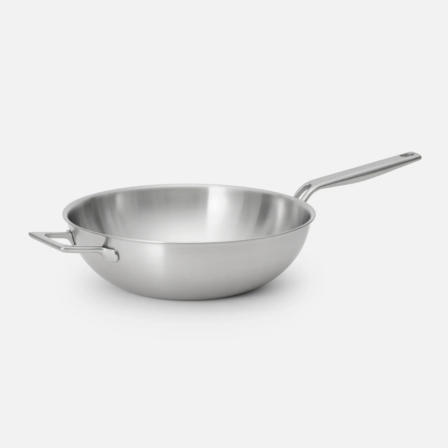 Wok pánev Lucca 4.0 Pro, ø 30 cm - Nerezová beznýtová pánev z vícevrstvé nerezové oceli s poklicí
