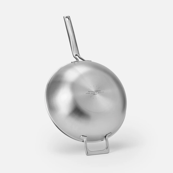 Wok pánev Lucca 4.0 Pro, ø 30 cm - Nerezová beznýtová pánev z vícevrstvé nerezové oceli s poklicí