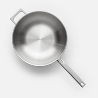 Wok pánev Lucca 4.0 Pro, ø 30 cm - Nerezová beznýtová pánev z vícevrstvé nerezové oceli s poklicí / rozbaleno