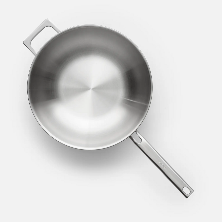 Wok pánev Lucca 4.0 Pro, ø 30 cm - Nerezová beznýtová pánev z vícevrstvé nerezové oceli s poklicí