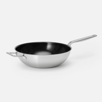 Wok pánev Lucca 4.0 Pro, ø 30 cm - Nepřilnavá nerezová beznýtová pánev z vícevrstvé nerezové oceli s keramickým povrchem s poklicí